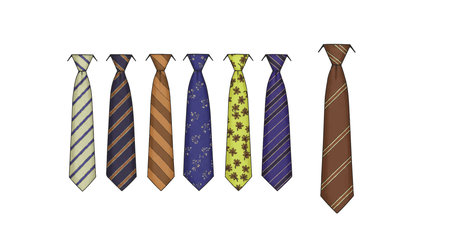Illustration of a set of neckties on a white background.のイラスト素材