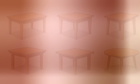 Wooden table and chair on a light background. Vector illustration.の素材