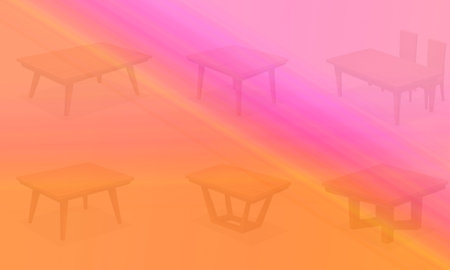 Illustration of a table and chairs on a pink background with a gradientの素材