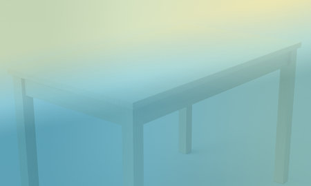 3d rendering of a table in a room with a blue backgroundの素材