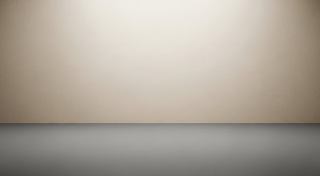 Empty room with beige wall and floor. 3D rendering.の素材