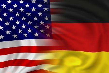 USA and Germany flagの写真素材