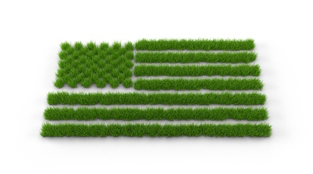 USA flag made of grassの写真素材