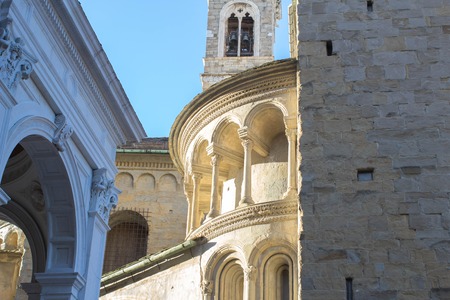 exterior architecture featuring some stone and coloumnsの写真素材