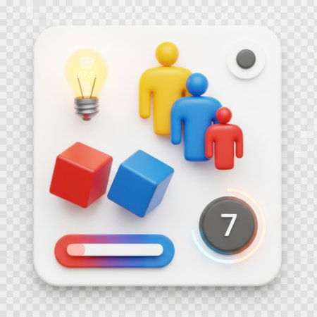 Creative team collaboration with seven stepsの素材