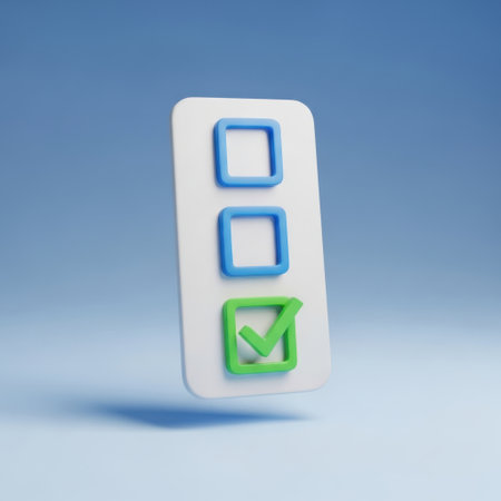 Vertical checkbox panel with one selectedの素材