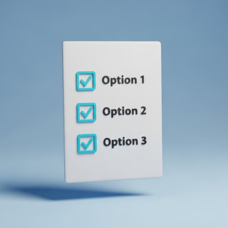 Checkbox options list isolated on white backgroundの素材