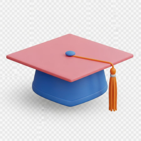 Graduation cap isolated on white backgroundの素材