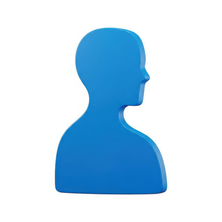 Blue silhouette of a person isolated on white backgroundの素材