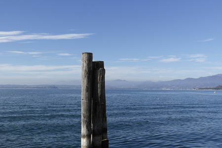 Lake with woodの写真素材