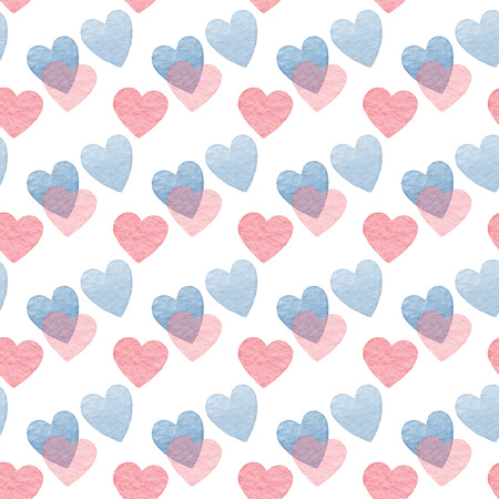 watercolor Valentine seamless pattern in pastel colors on white background. hand drawn illustration for print,wrapping paperの写真素材