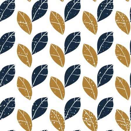 Decorative botanical seamless pattern with leaves. Vector background for print,textile,wrapping paper.のイラスト素材