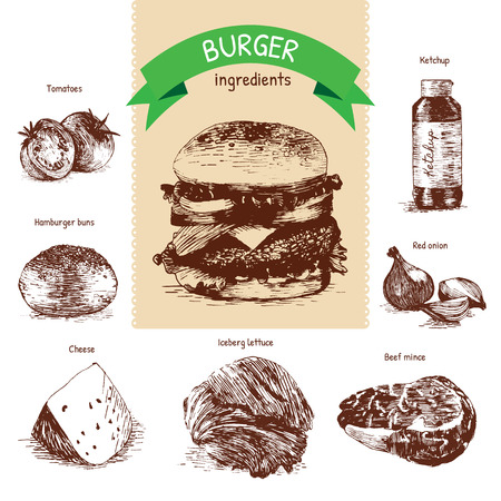Hand drawn sepia illustration on white backgroundのイラスト素材