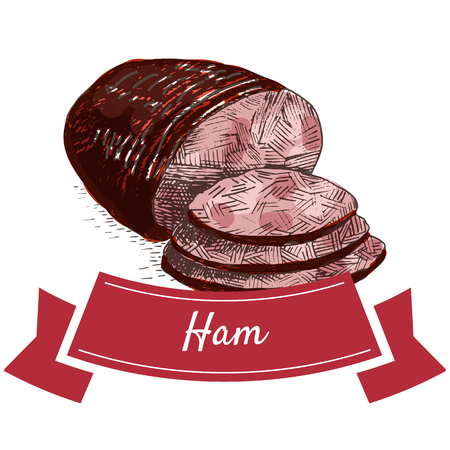 Ham colorful illustration. Vector illustration of ham.のイラスト素材