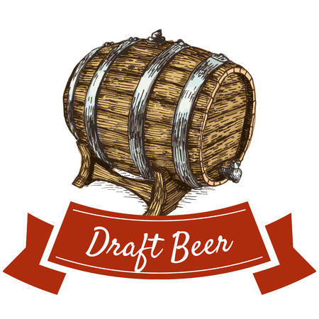 Draft beer illustration. Vector colorful illustration of draft beer.のイラスト素材