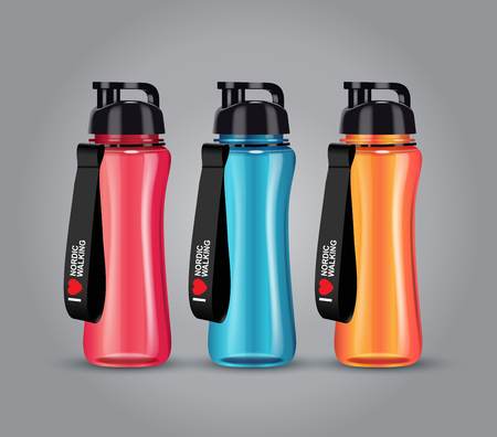 Vector illustration of sport water bottle. Realistic illustration of sport accessoires.のイラスト素材