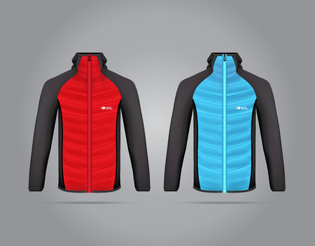 Vector illustration of winter sports jacket. Realistic illustration of suit for winter sportsのイラスト素材
