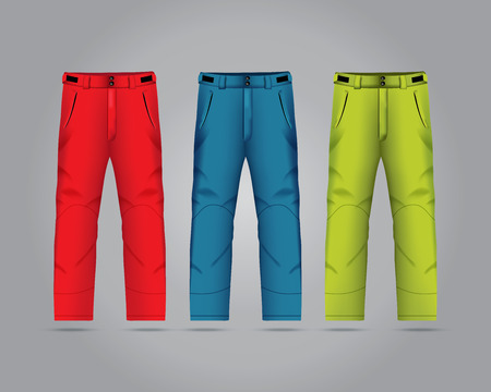Vector illustration of winter trousers. Realistic illustration of winter sports clothes.のイラスト素材