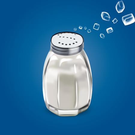 Vector realistic colorful illustration of sea salt. Vector illustration of spice.のイラスト素材