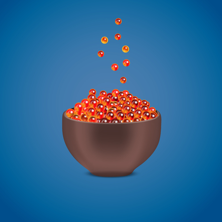 Vector realistic colorful illustration of caviar. Vector illustration of food.のイラスト素材