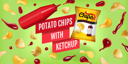 Potato chips ads.のイラスト素材
