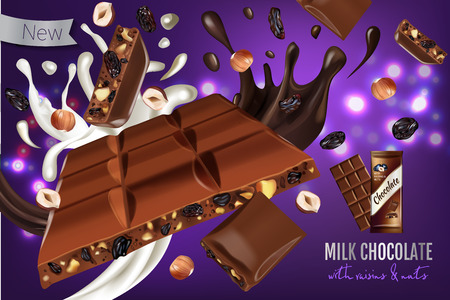 Illustration of milk chocolate.のイラスト素材