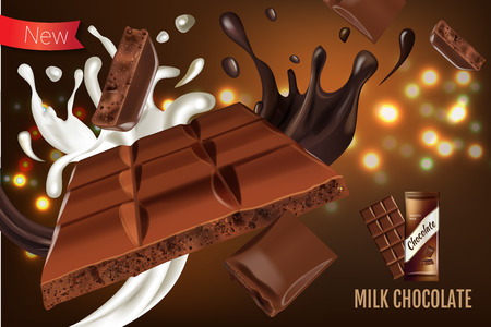 Illustration of milk chocolate.のイラスト素材