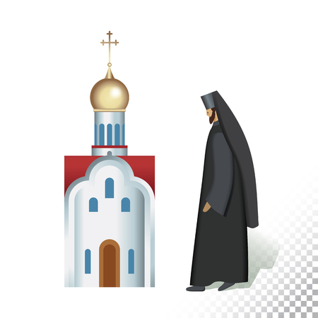Vector flat icon illustration of symbolizing Orthodoxy. Colorful objects on a transparent background.のイラスト素材