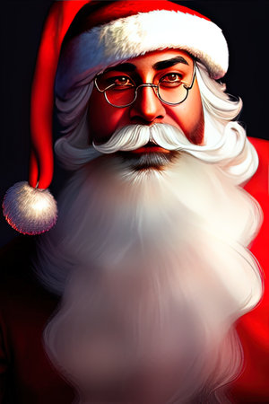 Illustration portrait of santa claus with glasses. high quality illustrationの写真素材