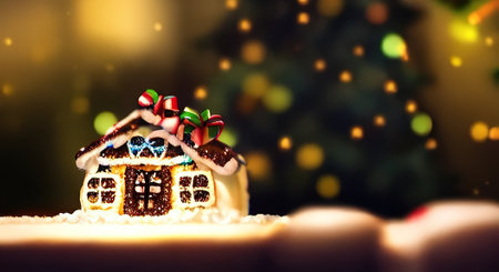gingerbread house, christmas house, beautiful christmas composition. high quality illustrationの写真素材