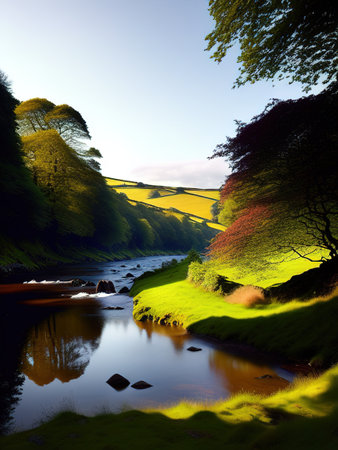 A place in wales, tucked out of view magic happens. high quality illustration