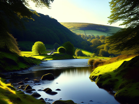 A place in wales, tucked out of view magic happens. high quality illustrationの写真素材