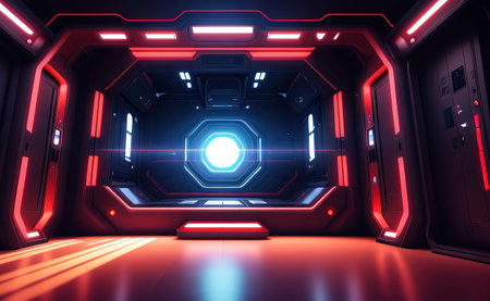A religious sci-fi room. high quality illustrationの素材