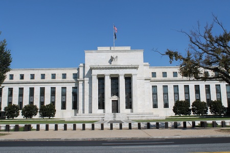 View of the headquarters of the Federal Reserve in Washington, DC, USAの写真素材
