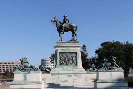 Ulysses S  Grant Statue, in front of the US Capitol Building, Washington, DC の写真素材