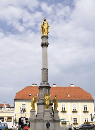 Virgin Mary statue in Zagreb  Croatia  の写真素材