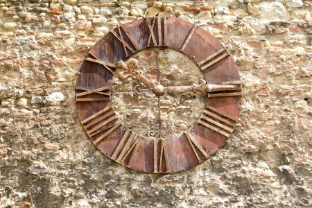 Ancient Clock on the wall near the cathedral, Zagreb, Craoatia