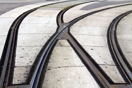 tram railsの写真素材