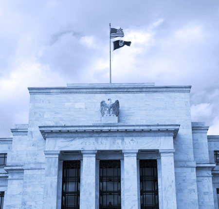 headquarter of the Federal Reserve in Washington, DC, USA,FED -  cyanotype 