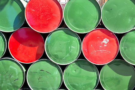 barrels stack in row