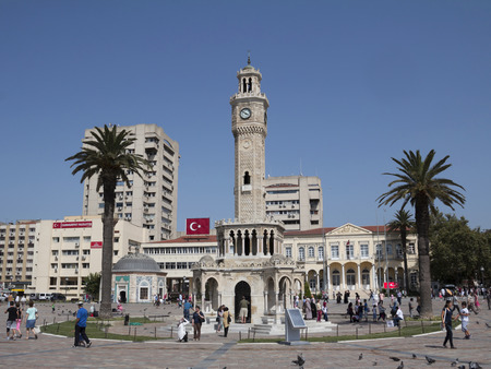 Historical clock tower. It was built in 1901, at Konak Square and accepted as the symbol of Izmir Cityのeditorial素材