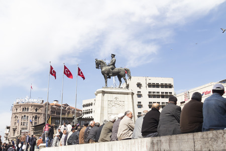 Ataturk monument in the city center, shown in Ankara Ulus square. Nation is the old city center of Ankara, capital city of Turkeyのeditorial素材