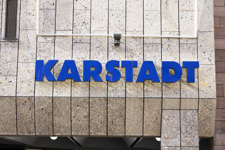 Sign of a Karstadt branch in Nuremberg. The first Karstadt department was opened in 1881 in Wismarのeditorial素材