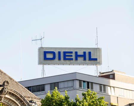 Nurnberg, Germany: The arms manufacturer company Diehl Defense sign in Nurnbergのeditorial素材