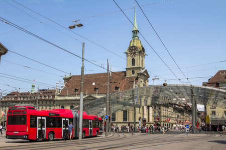 view of old town of Bern city, unesco world heritage site, It is a popular shopping street and...