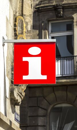 tourist information sign / red and whiteの写真素材