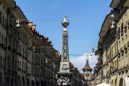 Bern city, unesco world heritage site, It is a popular shopping street and medieval city centre of Bern, Switzerlandのeditorial素材