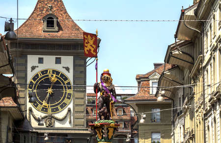 Bern city, unesco world heritage site, It is a popular shopping street and medieval city centre of Bern, Switzerlandのeditorial素材