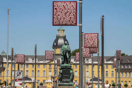 Karlsruhe, Germany : Art installation called 'Platz der Grundrechte' (Square of ConstiÂ­tuÂ­tioÂ­nal Rights), collection of terse Â­statements on topics of law and justice by Jochen Gerzのeditorial素材