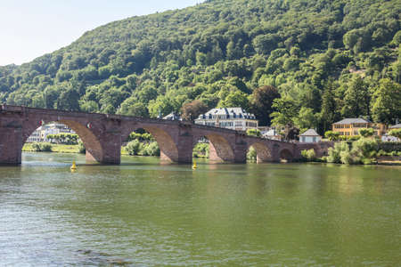 Karl Theodor Bridge, also known as the Old Bridge, called 'Alte BrÃ¼cke in German, an arch bridge in city Heidelberg in Germany that crosses the Neckar riverのeditorial素材